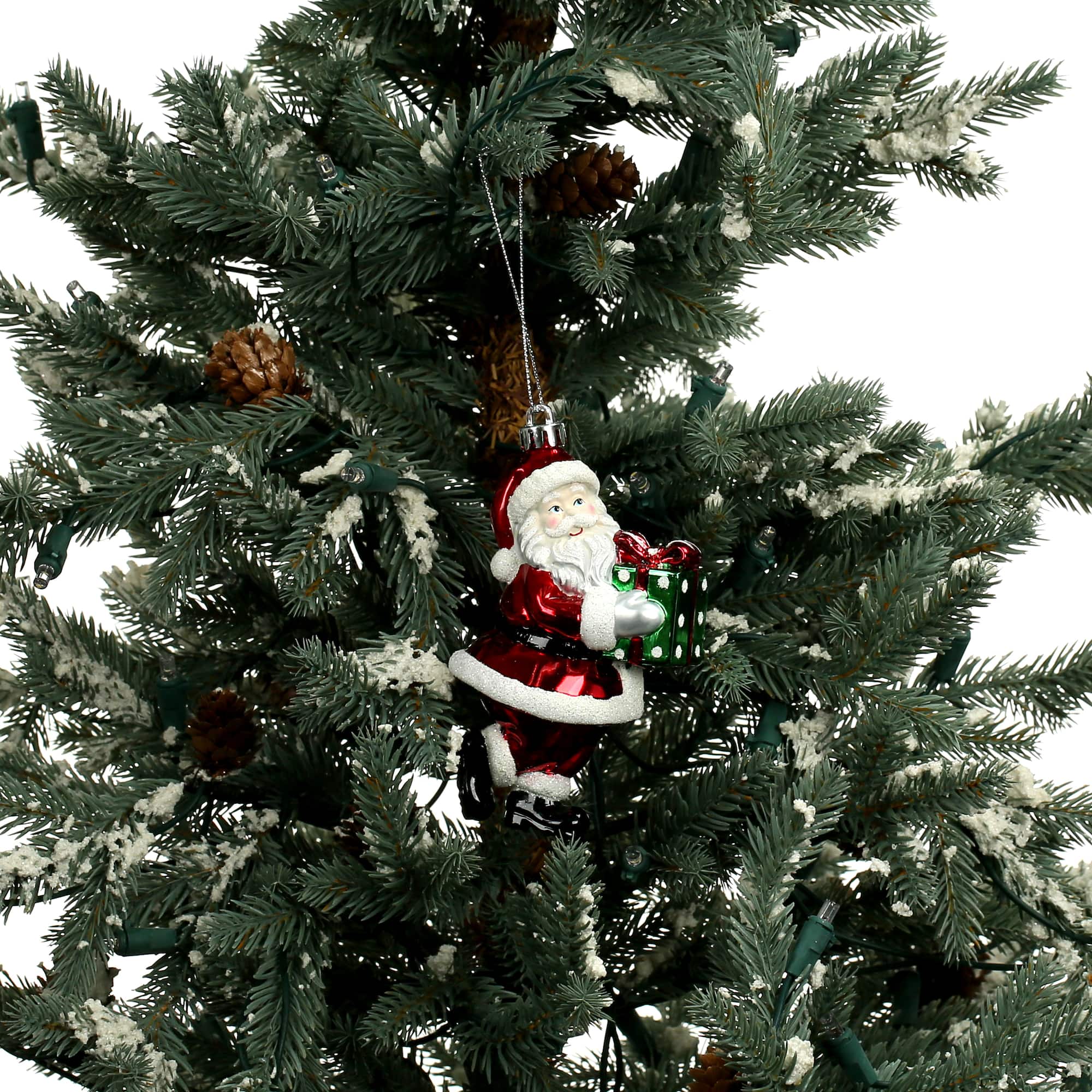 2 Pack 3" Classic Santa with Gift Shatterproof Ornaments by Ashland®